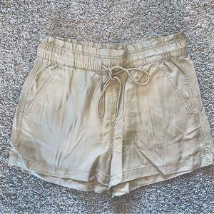 Loft Tan Rise Shorts Paperbag Style Size Medium